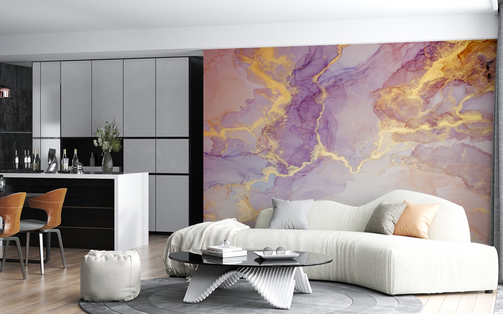 Fototapeta lila tekutina so zlatým odtieňom