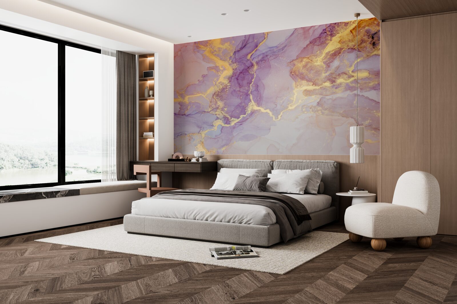 Fototapeta lila tekutina so zlatým odtieňom