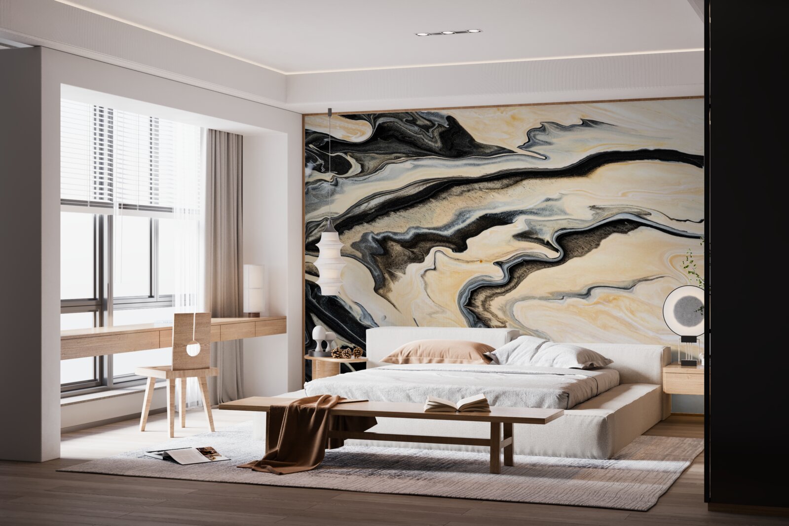 Fototapeta mramorové pozadie v tekutom béžovom odtieni