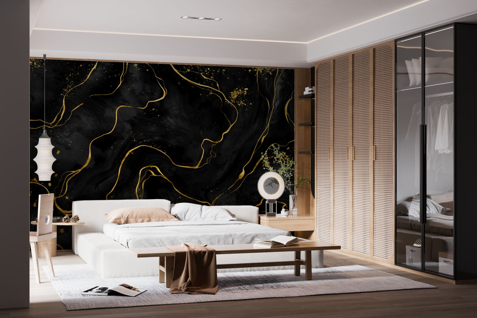 Fototapeta mramorové pozadie v odtieňoch čiernej a zlatej