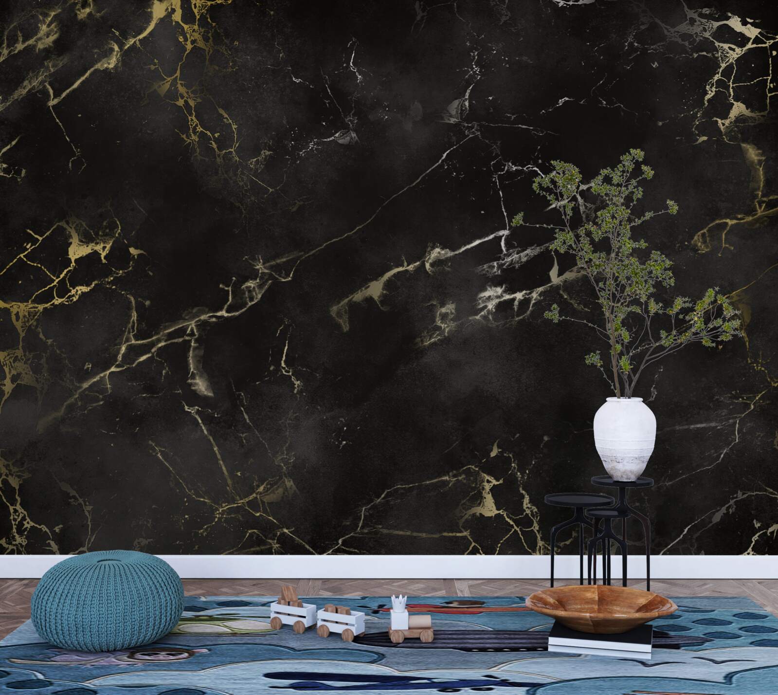 Fototapeta čierny mramorový vzor