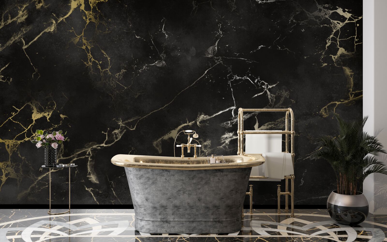 Fototapeta čierny mramorový vzor