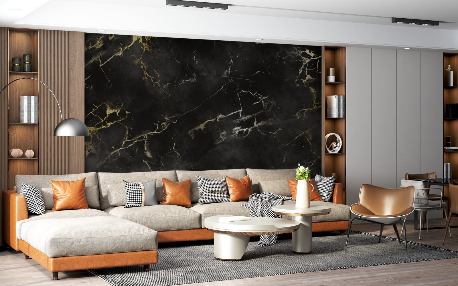 Fototapeta čierny mramorový vzor