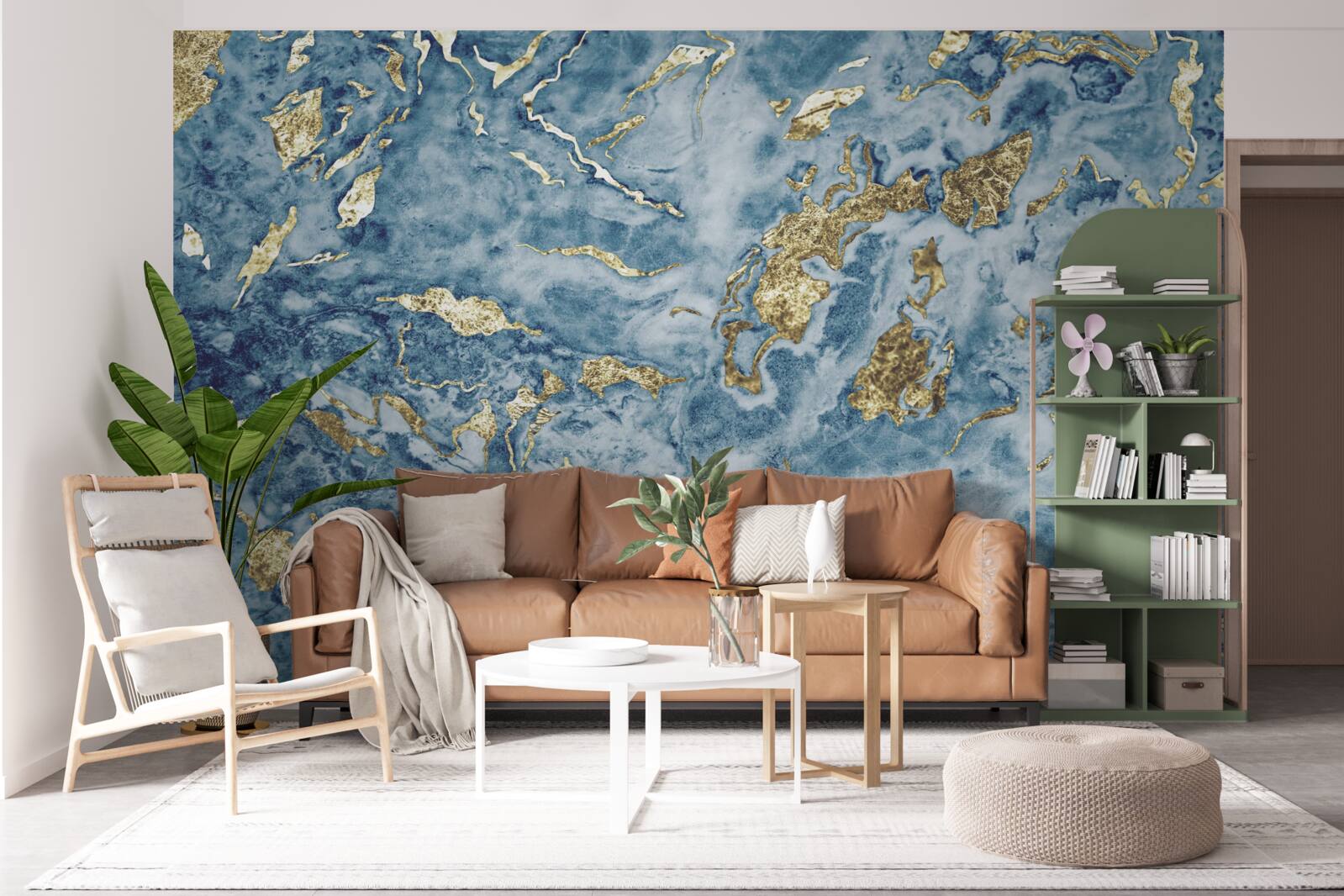 Fototapeta modrý mramor so zlatými žilami