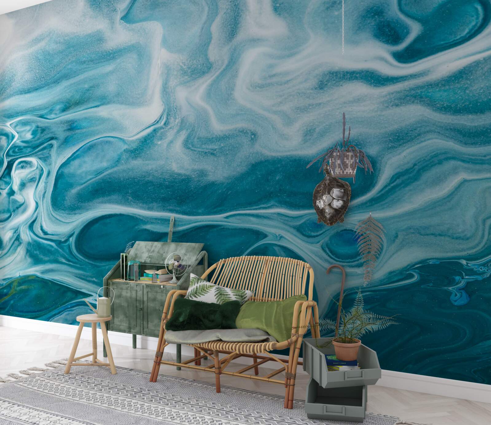 Fototapeta jemný tyrkysový odtieň mramoru