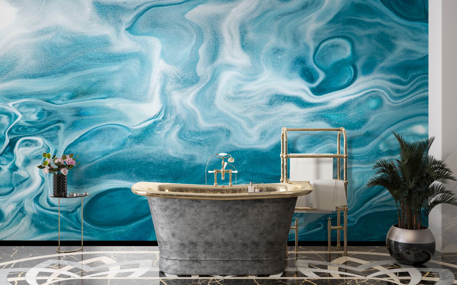 Fototapeta jemný tyrkysový odtieň mramoru