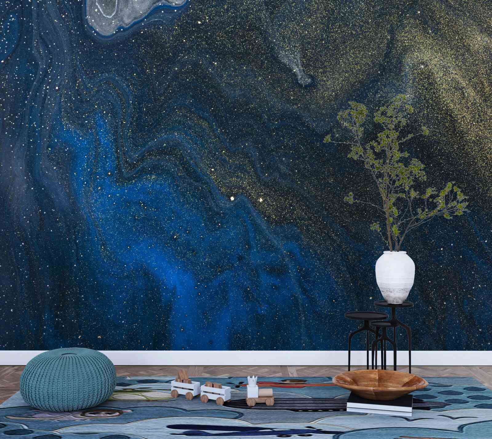 Fototapeta modrý a zlatý prach