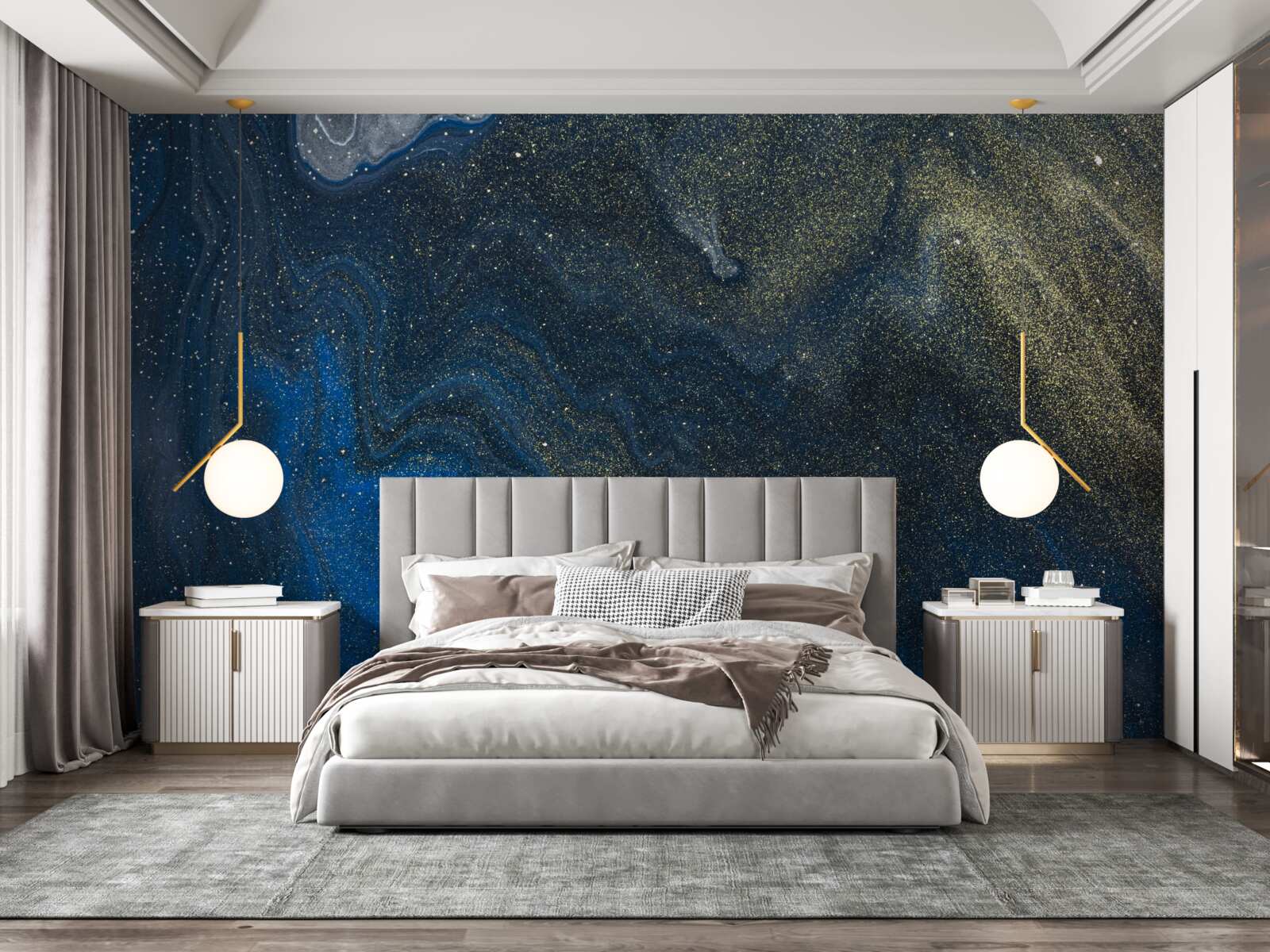 Fototapeta modrý a zlatý prach