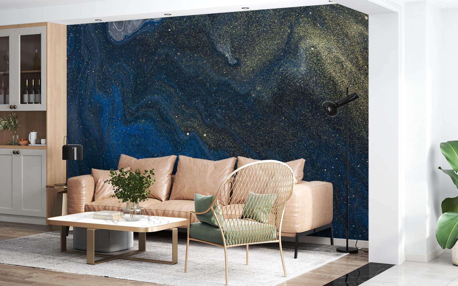 Fototapeta modrý a zlatý prach