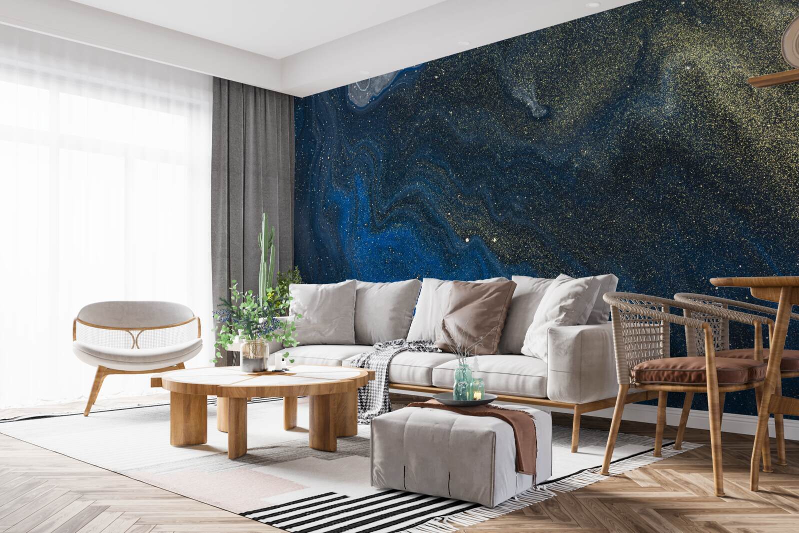 Fototapeta modrý a zlatý prach