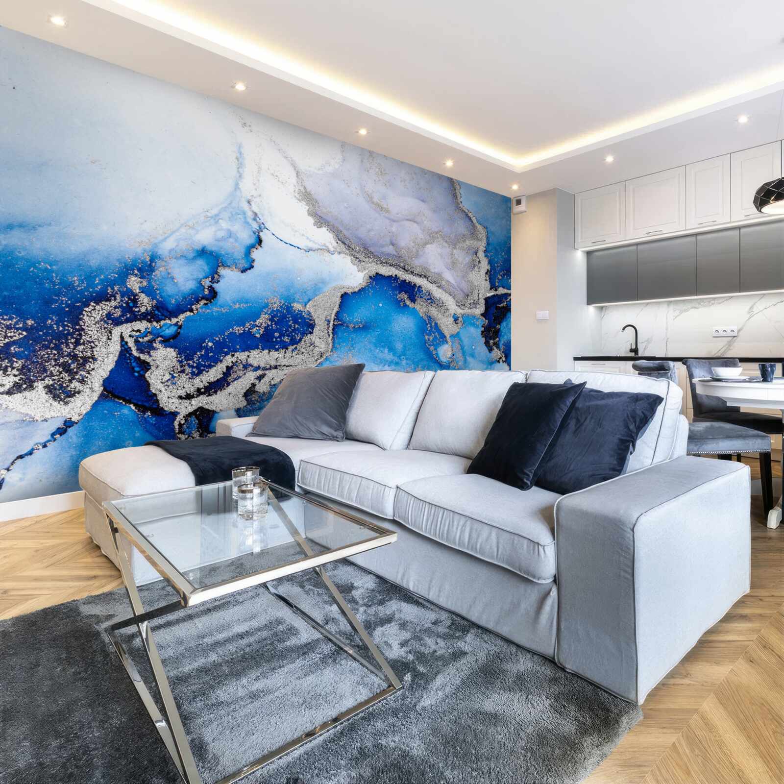 Fototapeta extravagantné abstraktné pozadie v modrom tóne