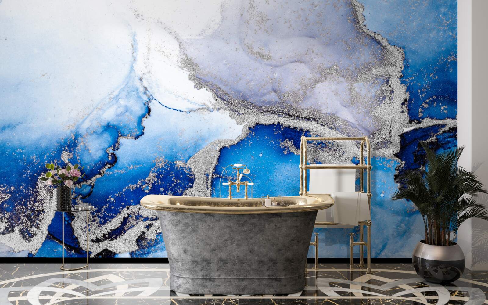 Fototapeta extravagantné abstraktné pozadie v modrom tóne