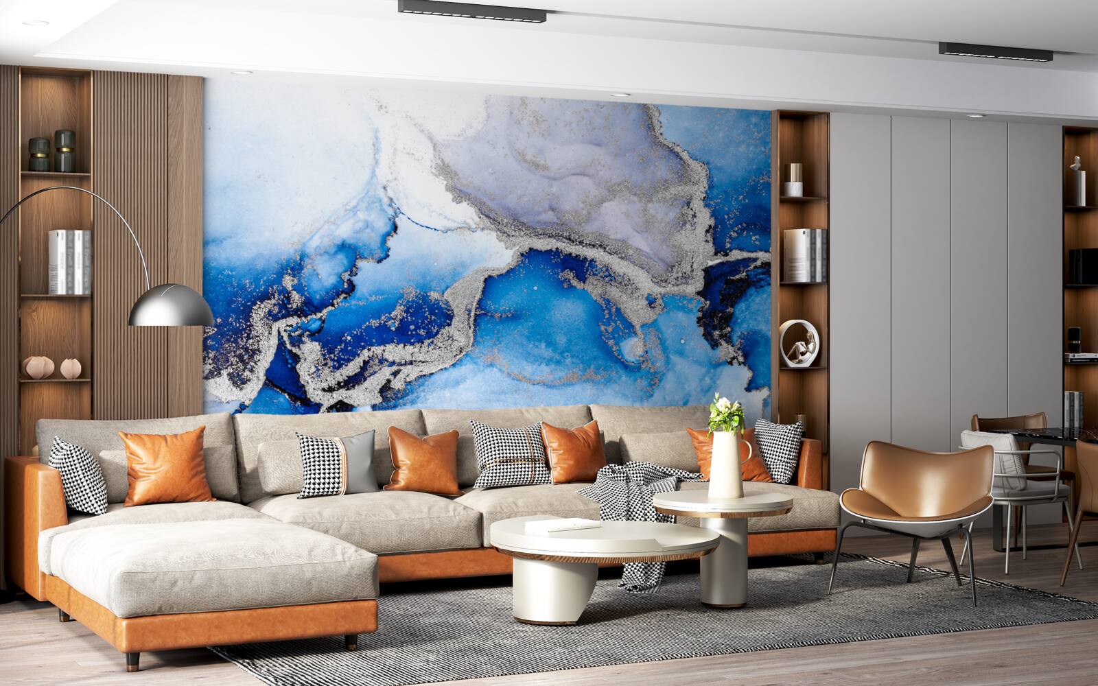 Fototapeta extravagantné abstraktné pozadie v modrom tóne