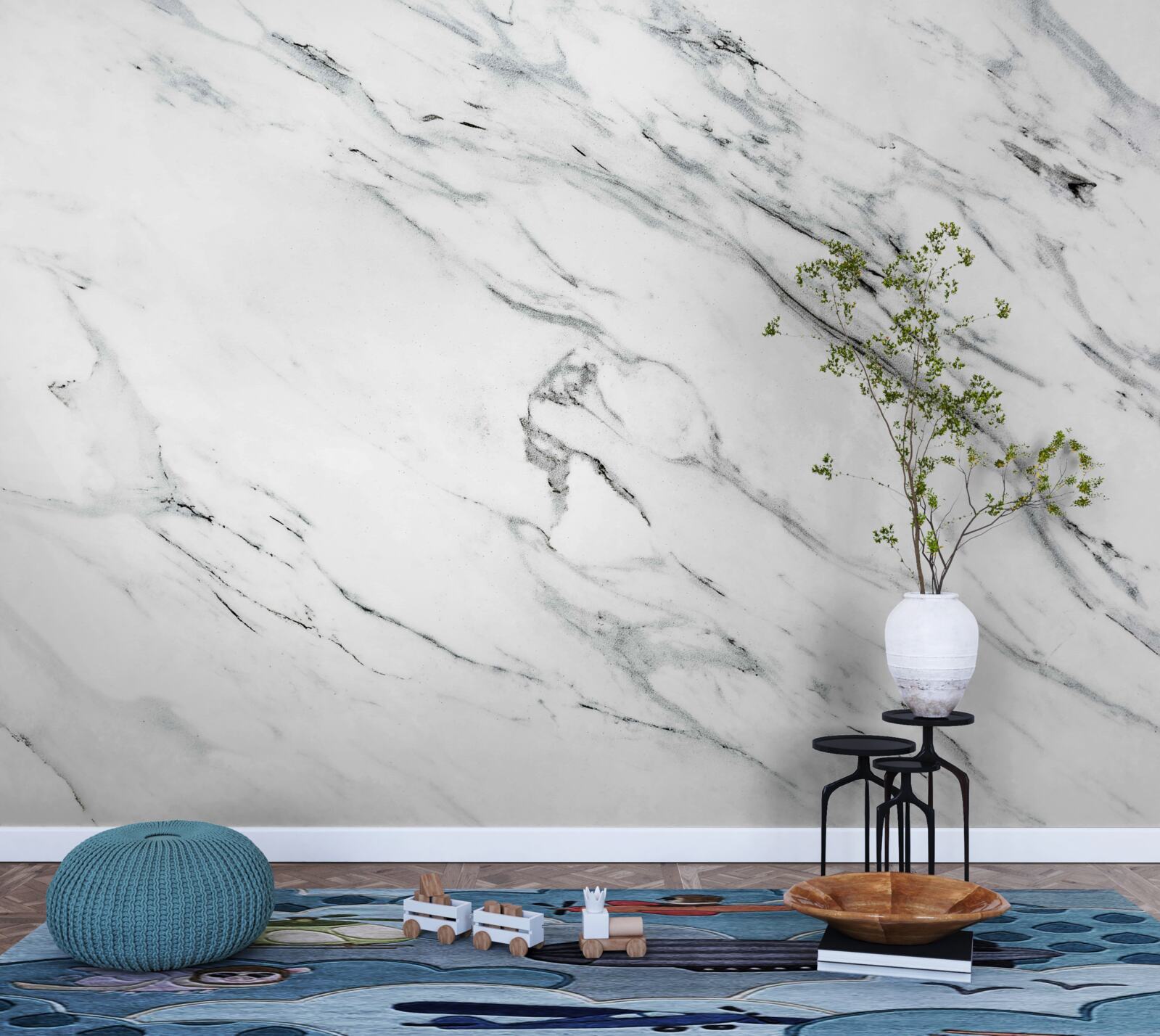 Fototapeta biely mramor so sivými pruhmi