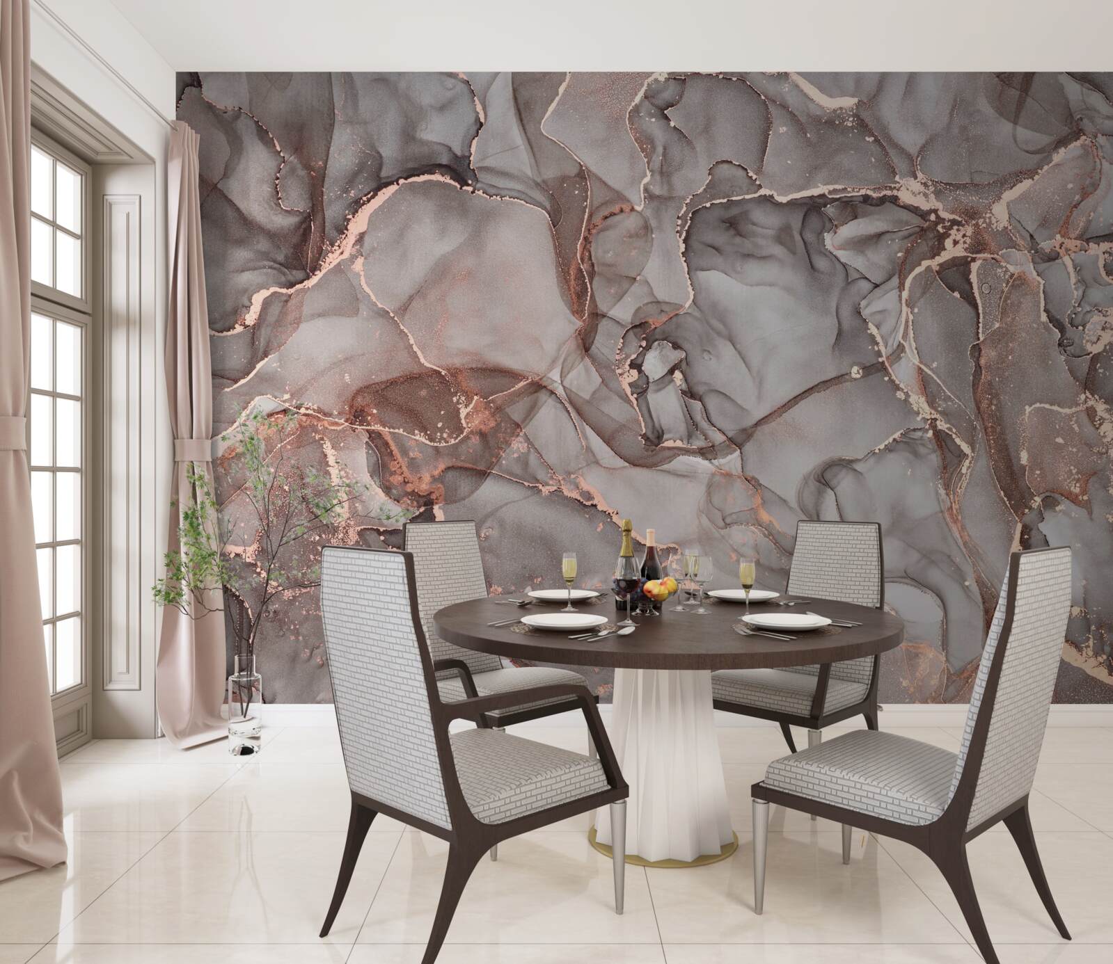 Fototapeta mokrá striebristá kvapalina