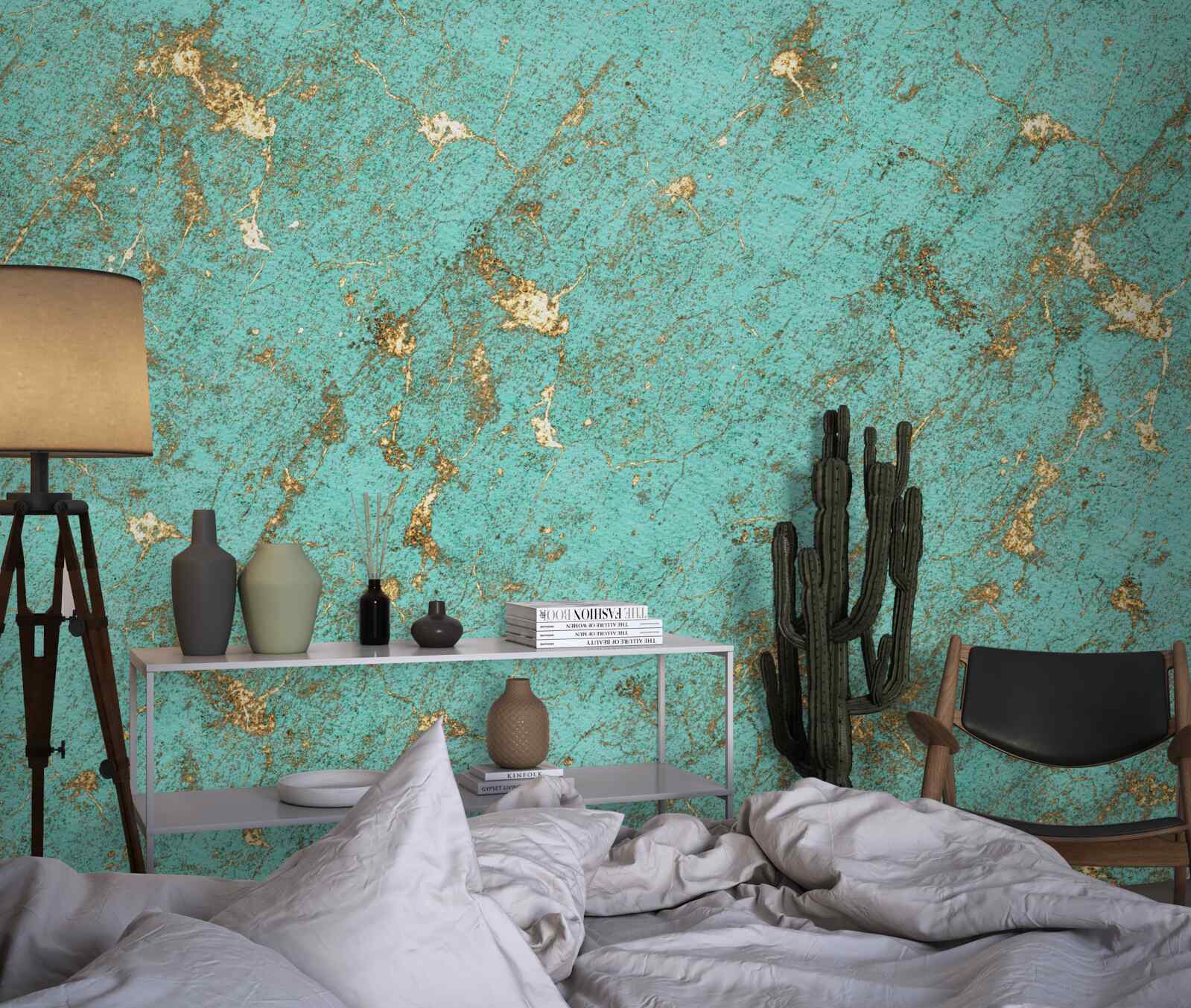 Fototapeta zlatý smaragd v mramore