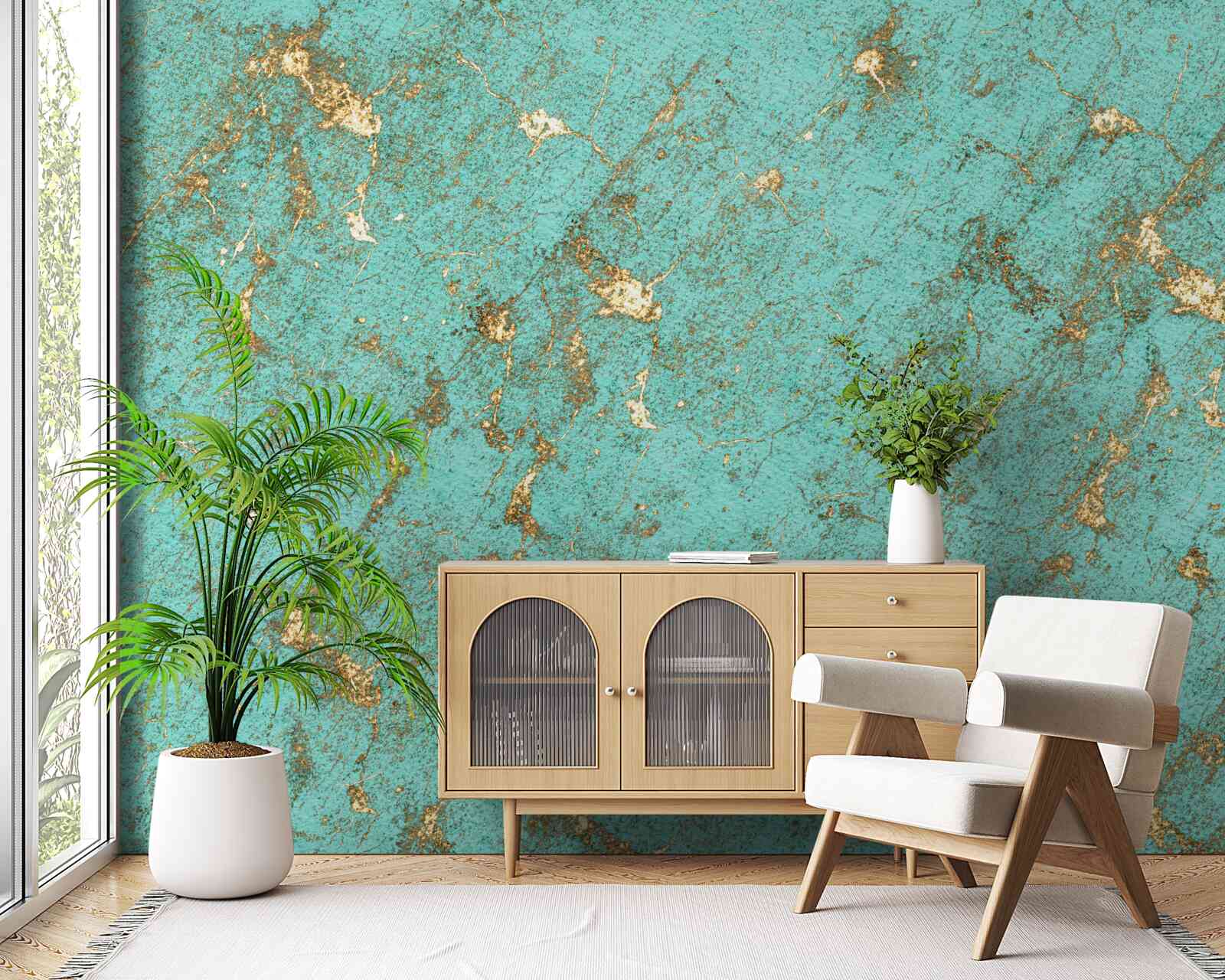 Fototapeta zlatý smaragd v mramore