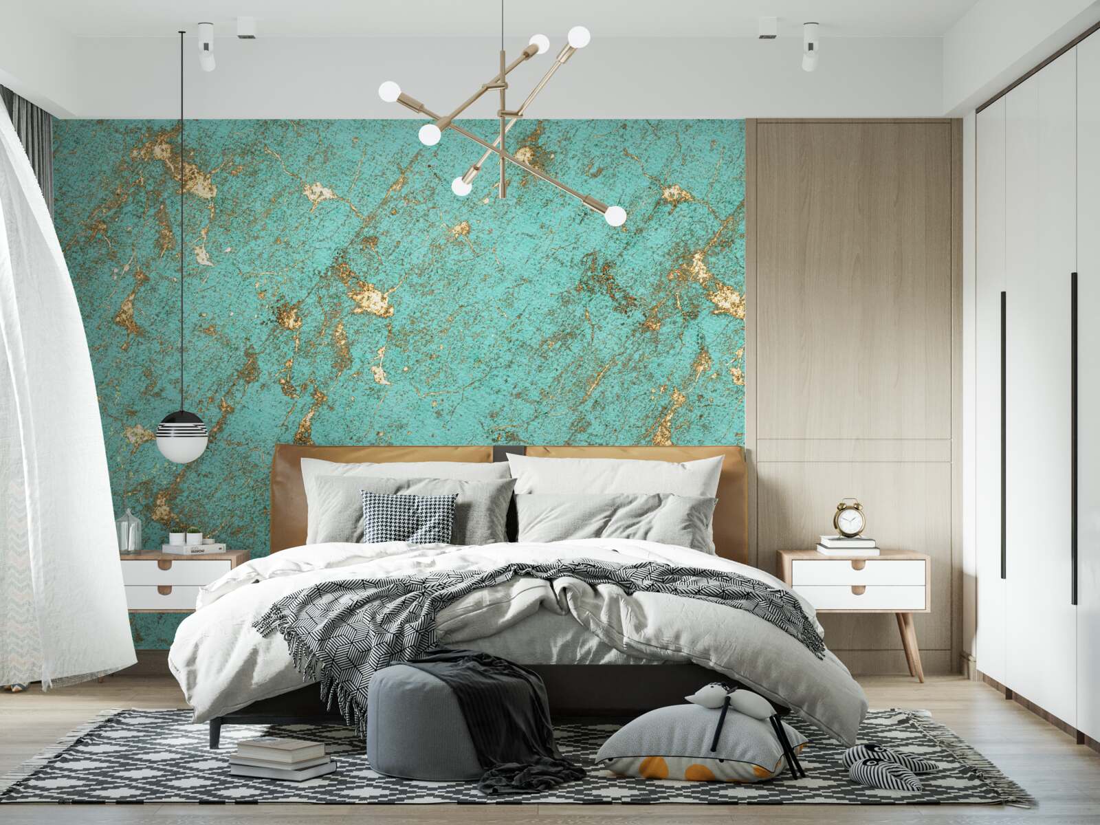 Fototapeta zlatý smaragd v mramore