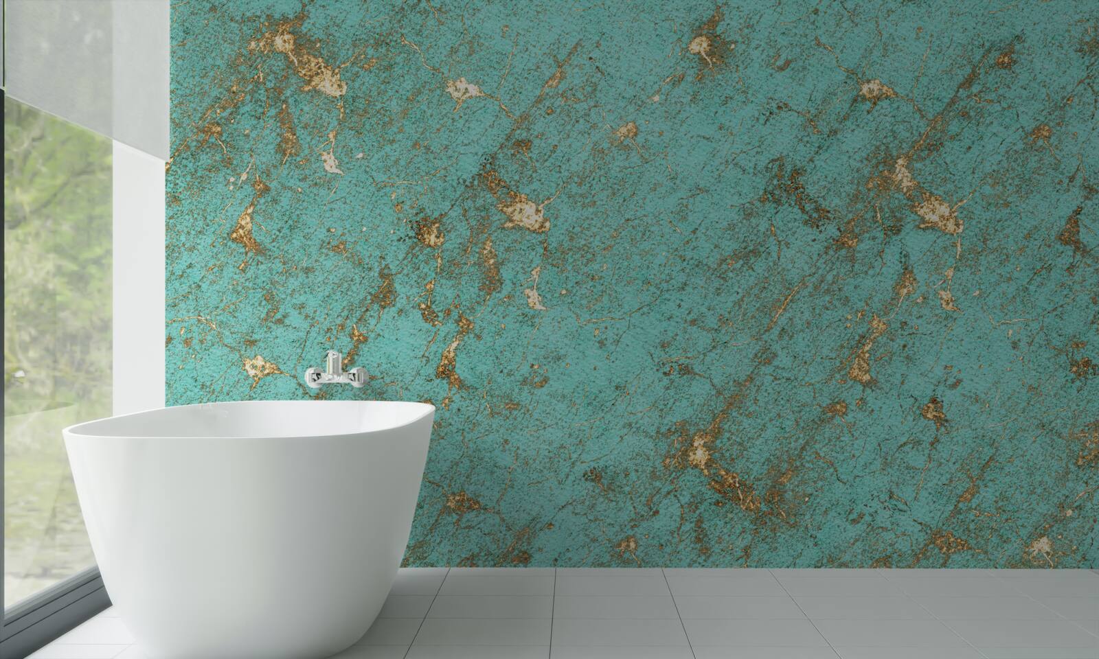 Fototapeta zlatý smaragd v mramore