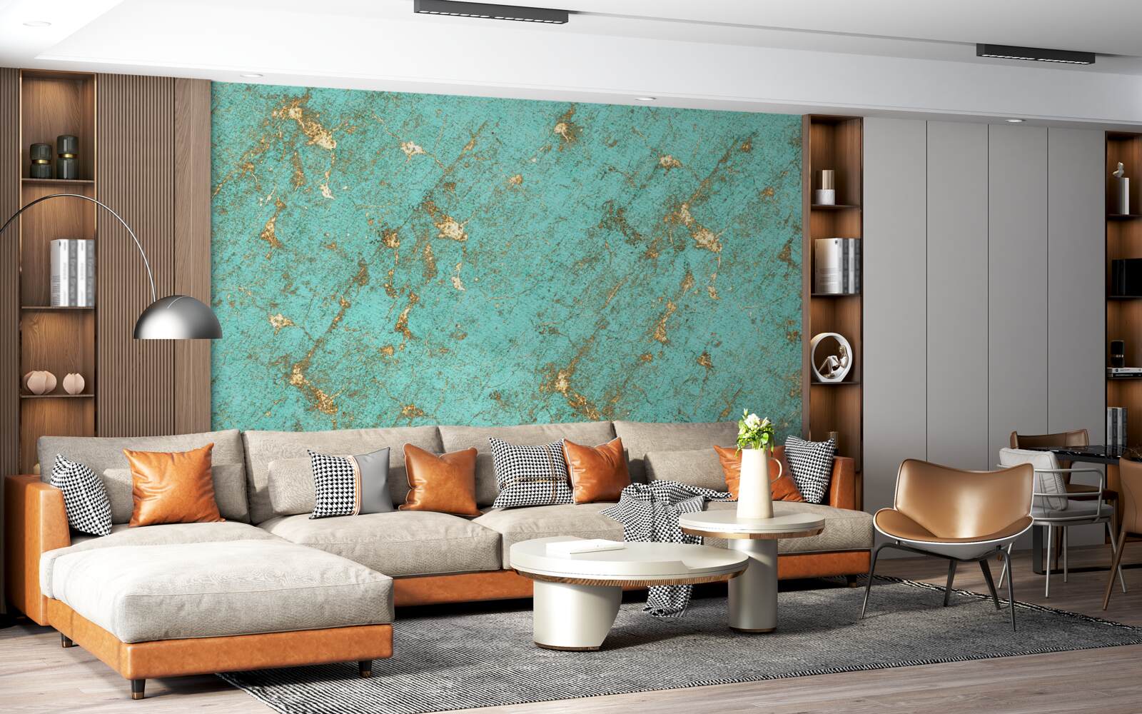 Fototapeta zlatý smaragd v mramore