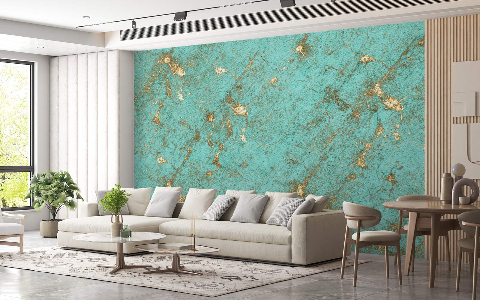 Fototapeta zlatý smaragd v mramore