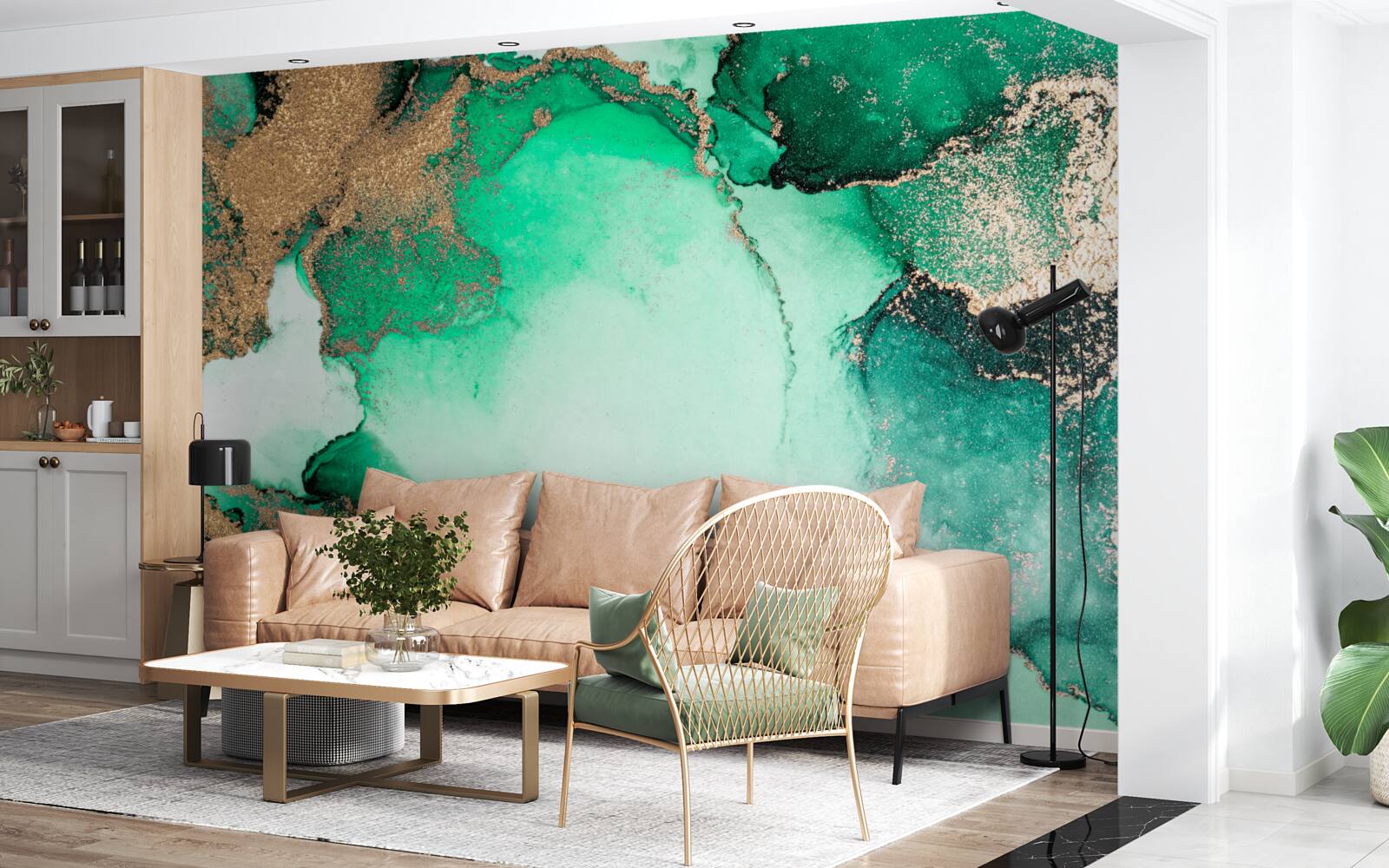 Fototapeta zlaté zelené abstraktné pozadie