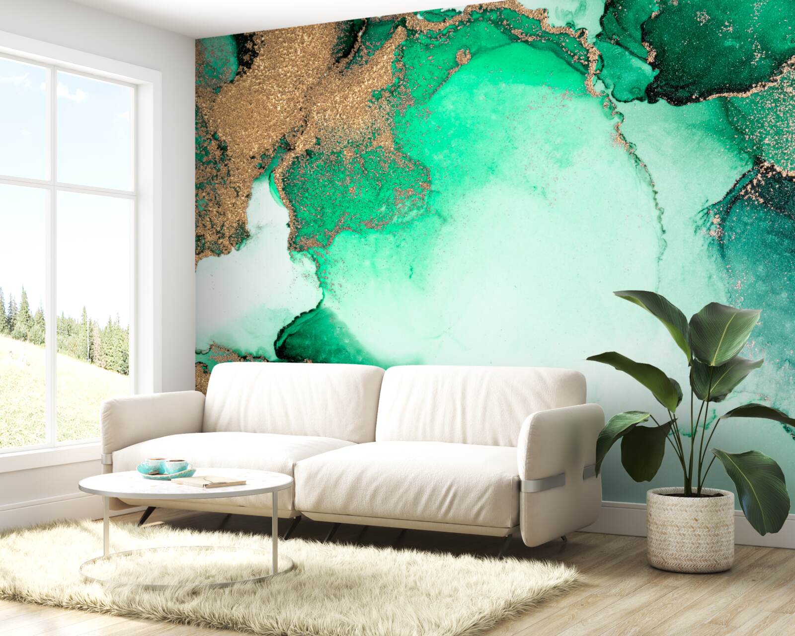 Fototapeta zlaté zelené abstraktné pozadie