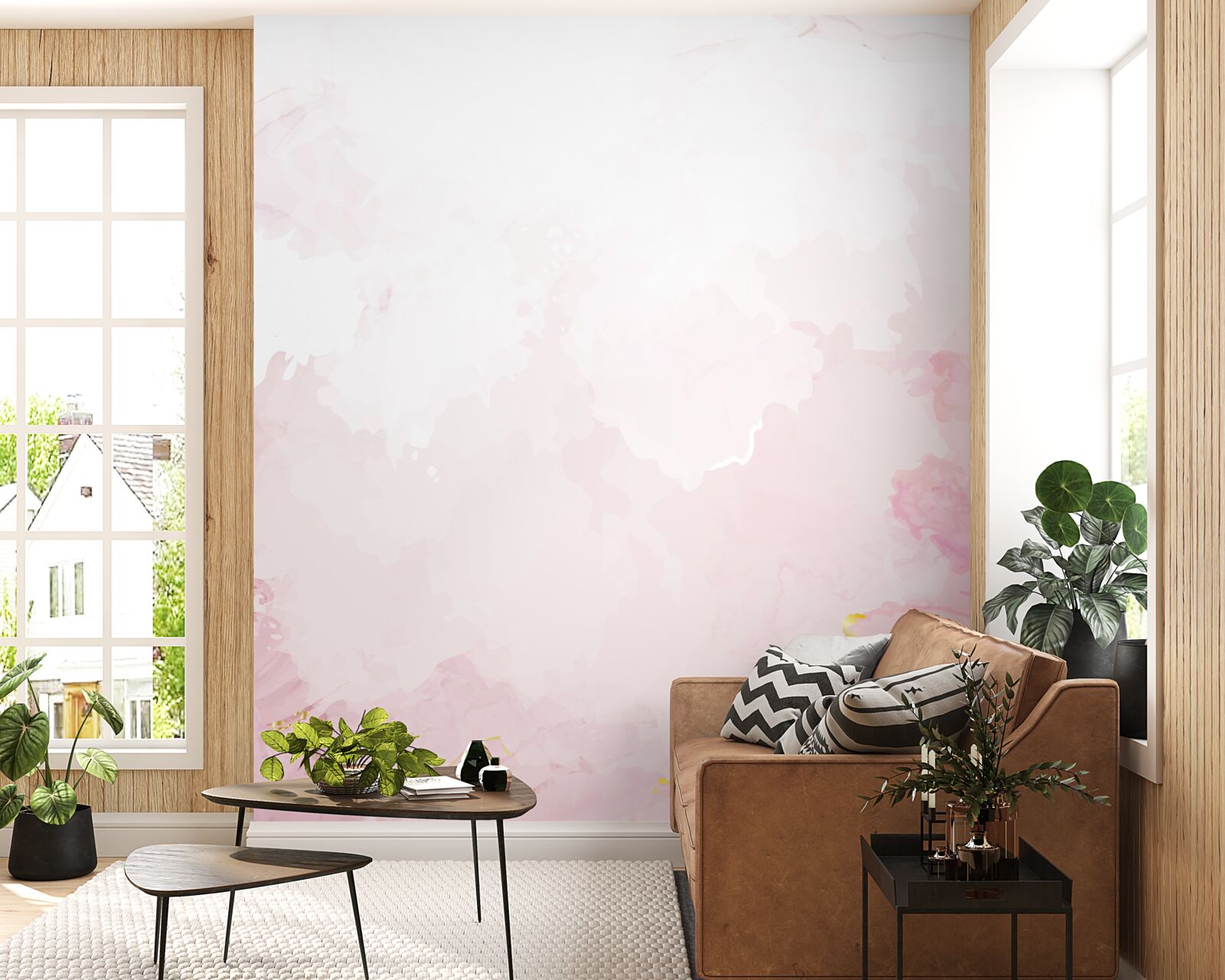 Fototapeta mramor v jemných odtieňoch bielej a ružovej