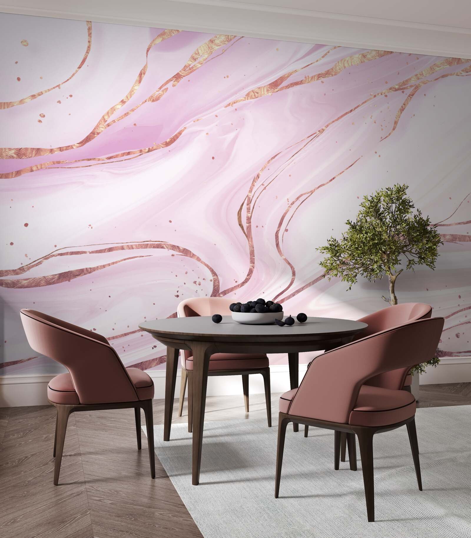 Fototapeta mramor v prašnom ružovom odtieni