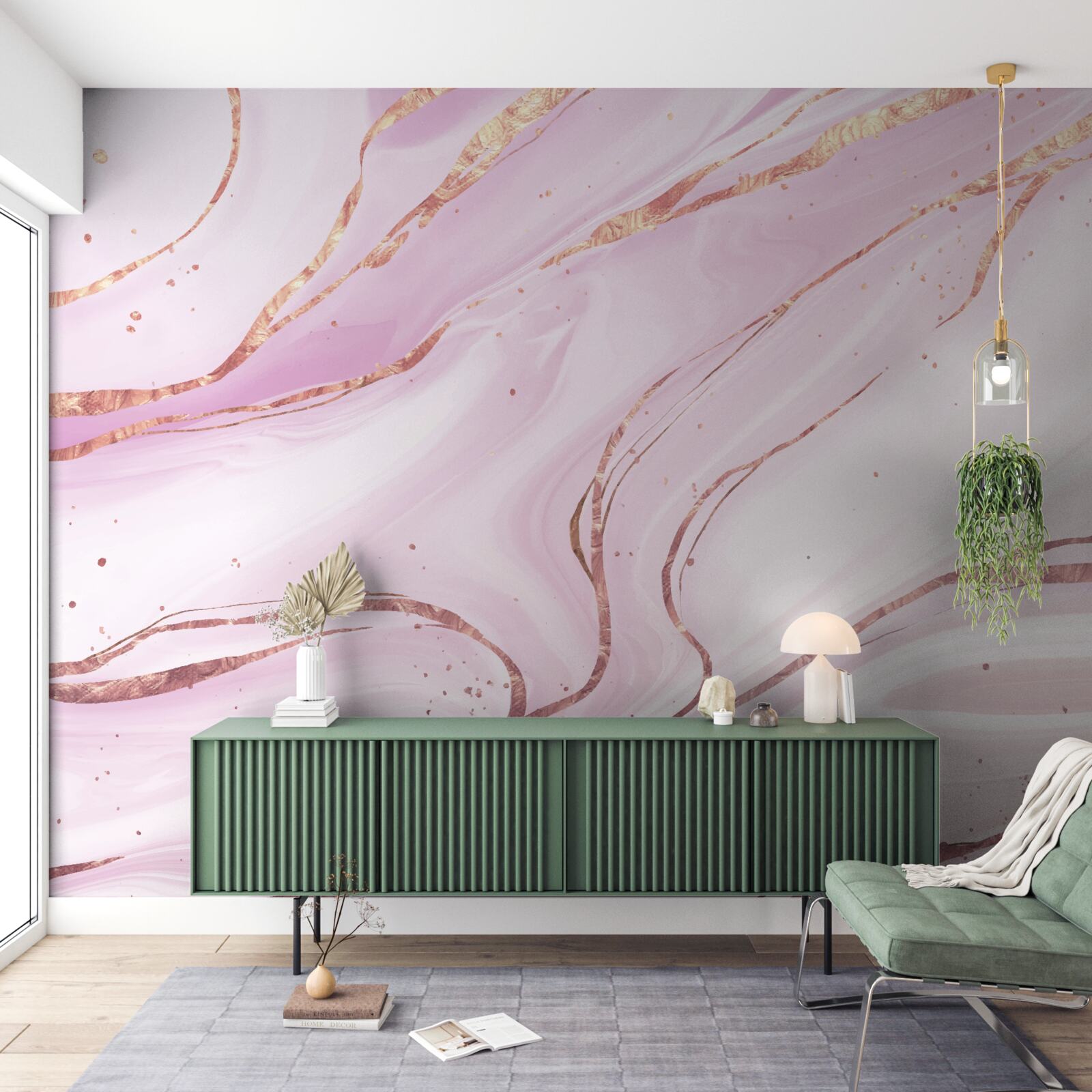 Fototapeta mramor v prašnom ružovom odtieni