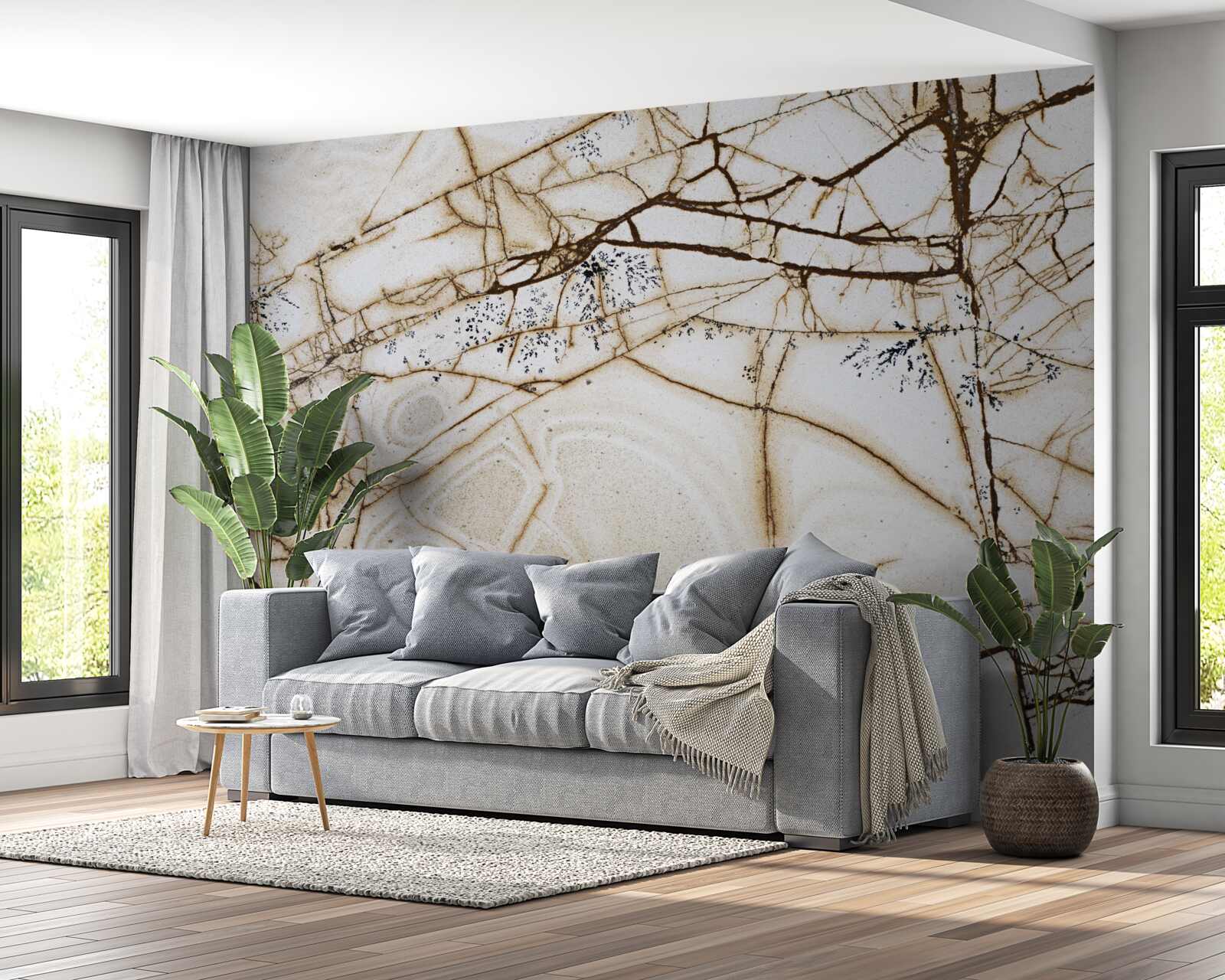 Fototapeta pozadie s popraskaným svetlým mramorom