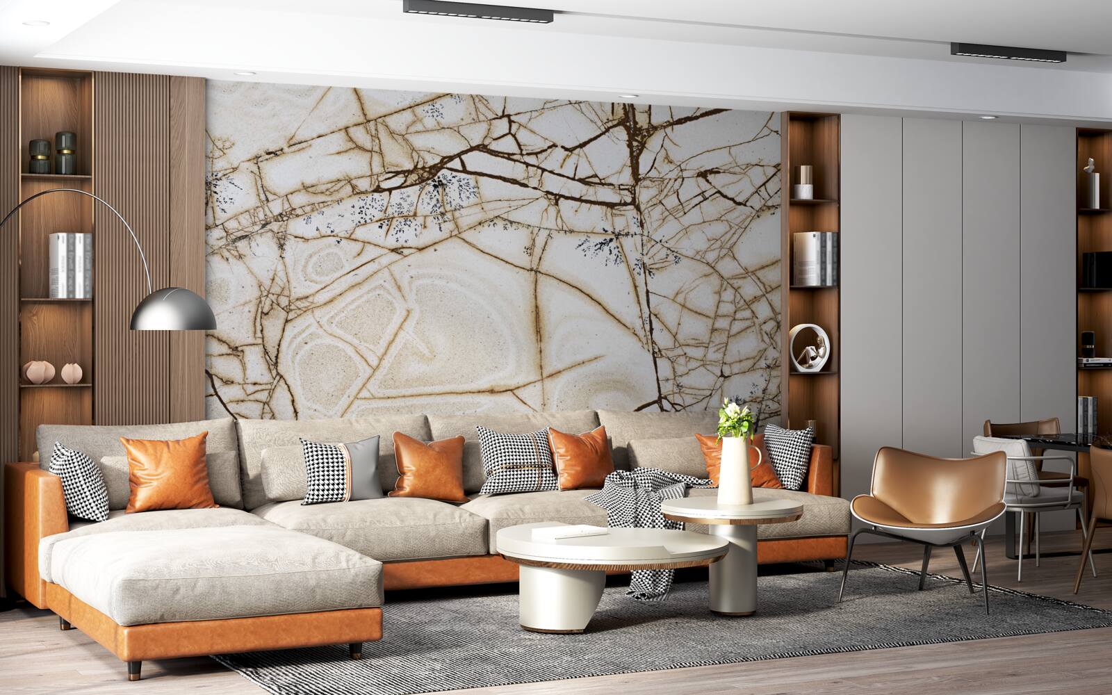 Fototapeta pozadie s popraskaným svetlým mramorom