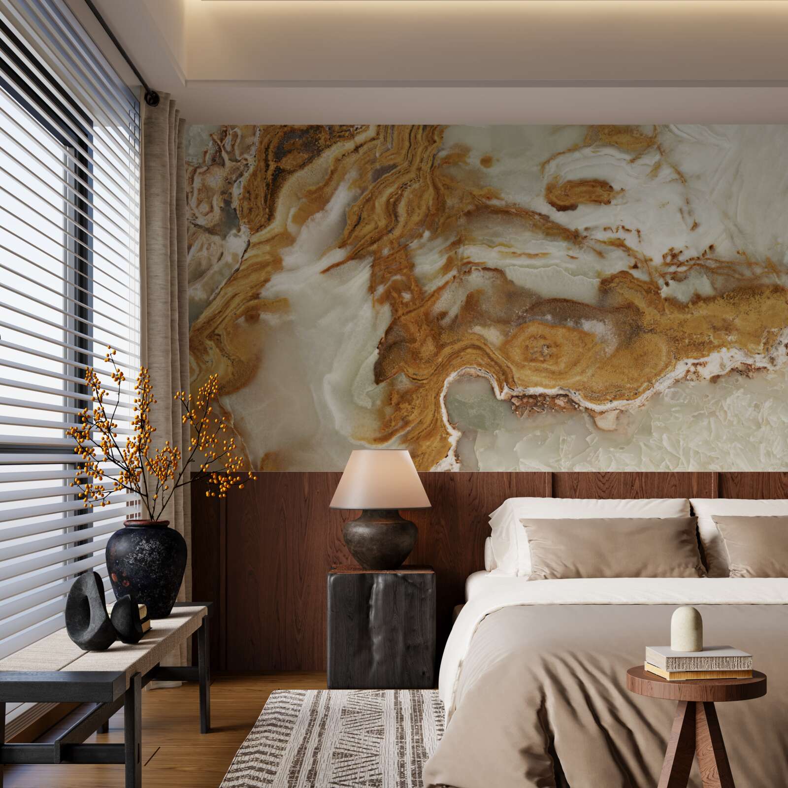 Fototapeta biely mramor s hnedými žilkami