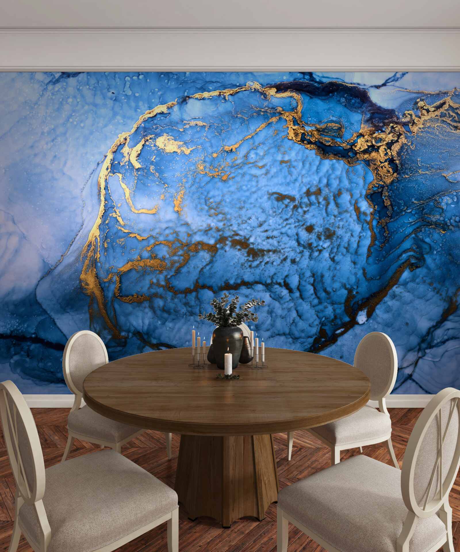 Fototapeta zlaté škvrny na modrom mori