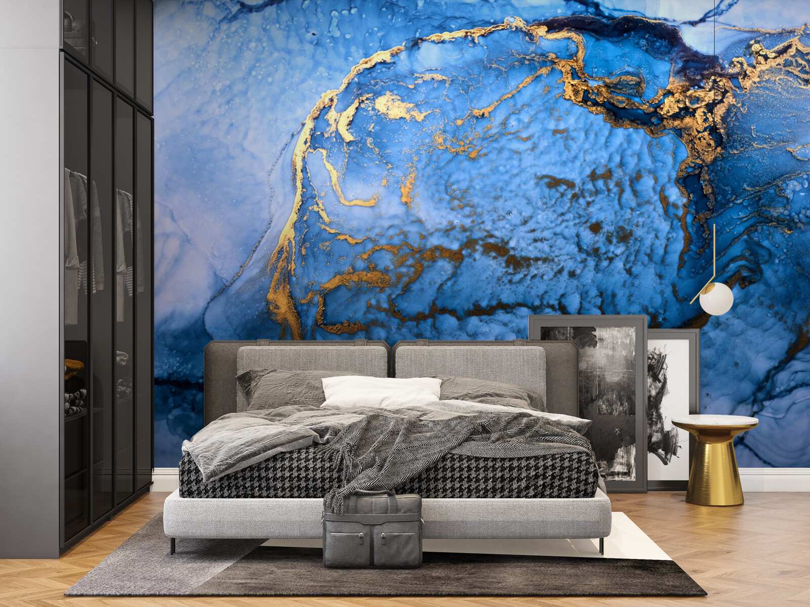 Fototapeta zlaté škvrny na modrom mori