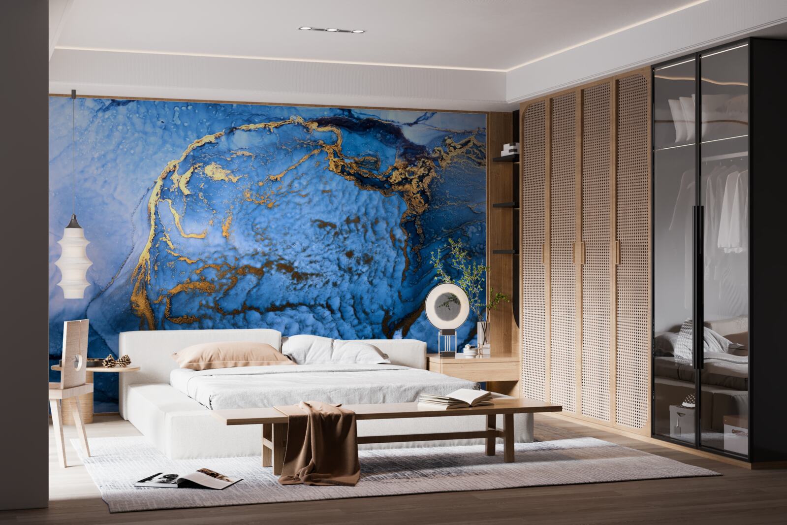 Fototapeta zlaté škvrny na modrom mori