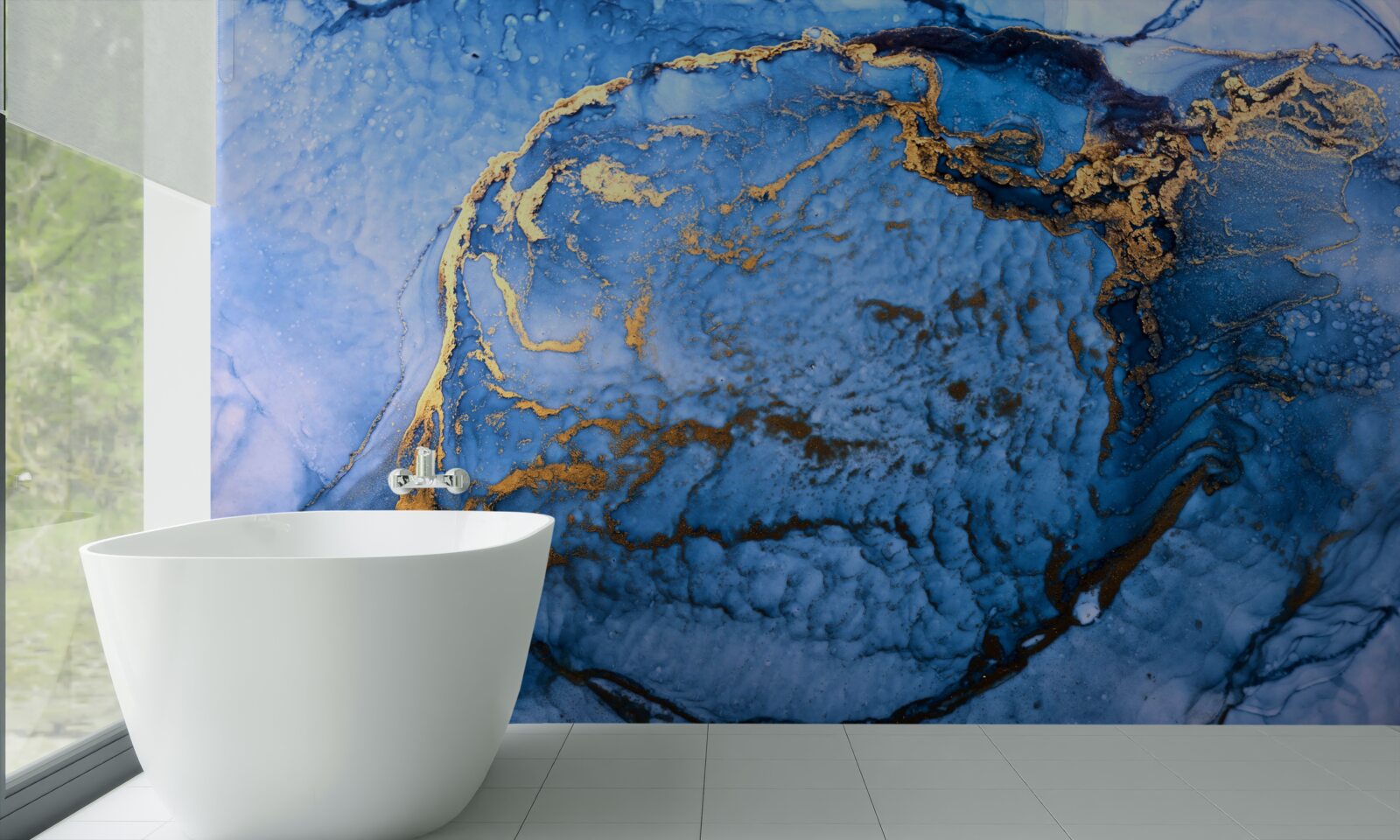 Fototapeta zlaté škvrny na modrom mori