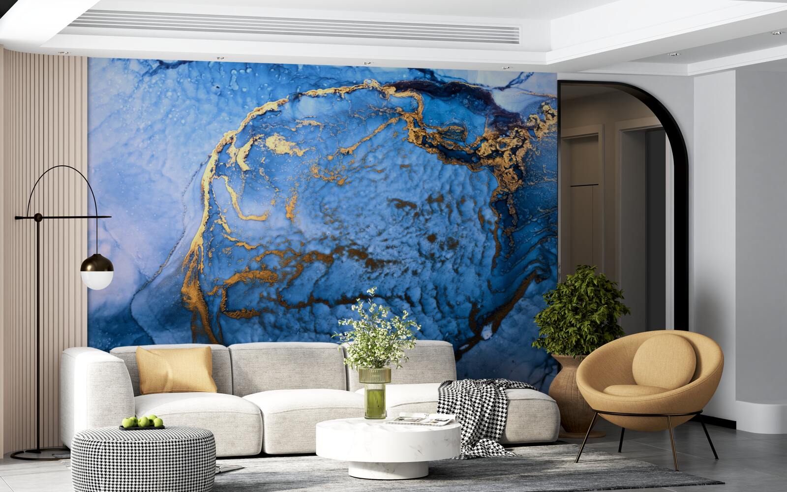 Fototapeta zlaté škvrny na modrom mori