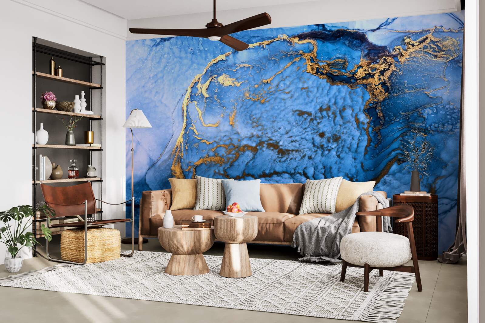 Fototapeta zlaté škvrny na modrom mori