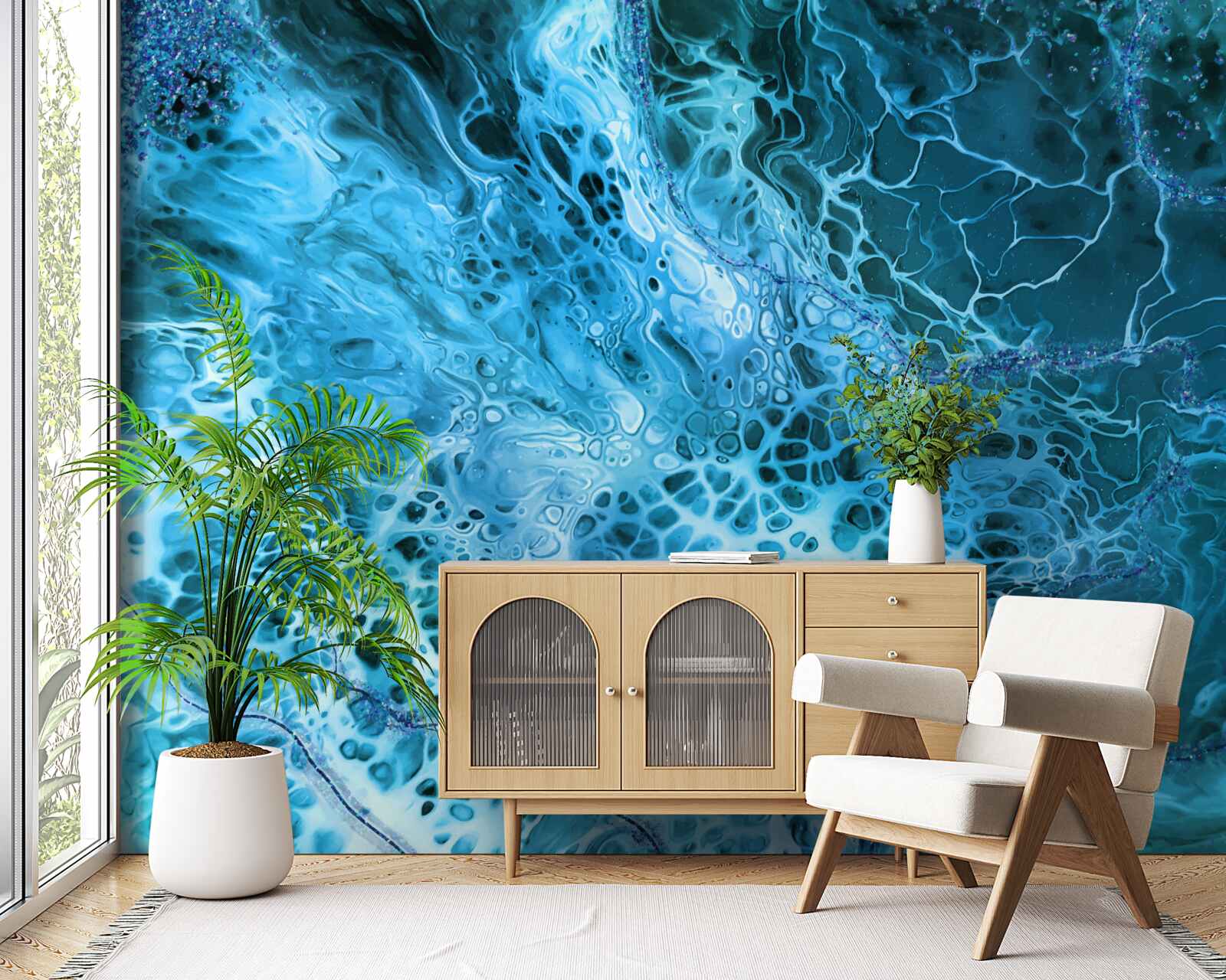 Fototapeta modré akrylové hľuzy