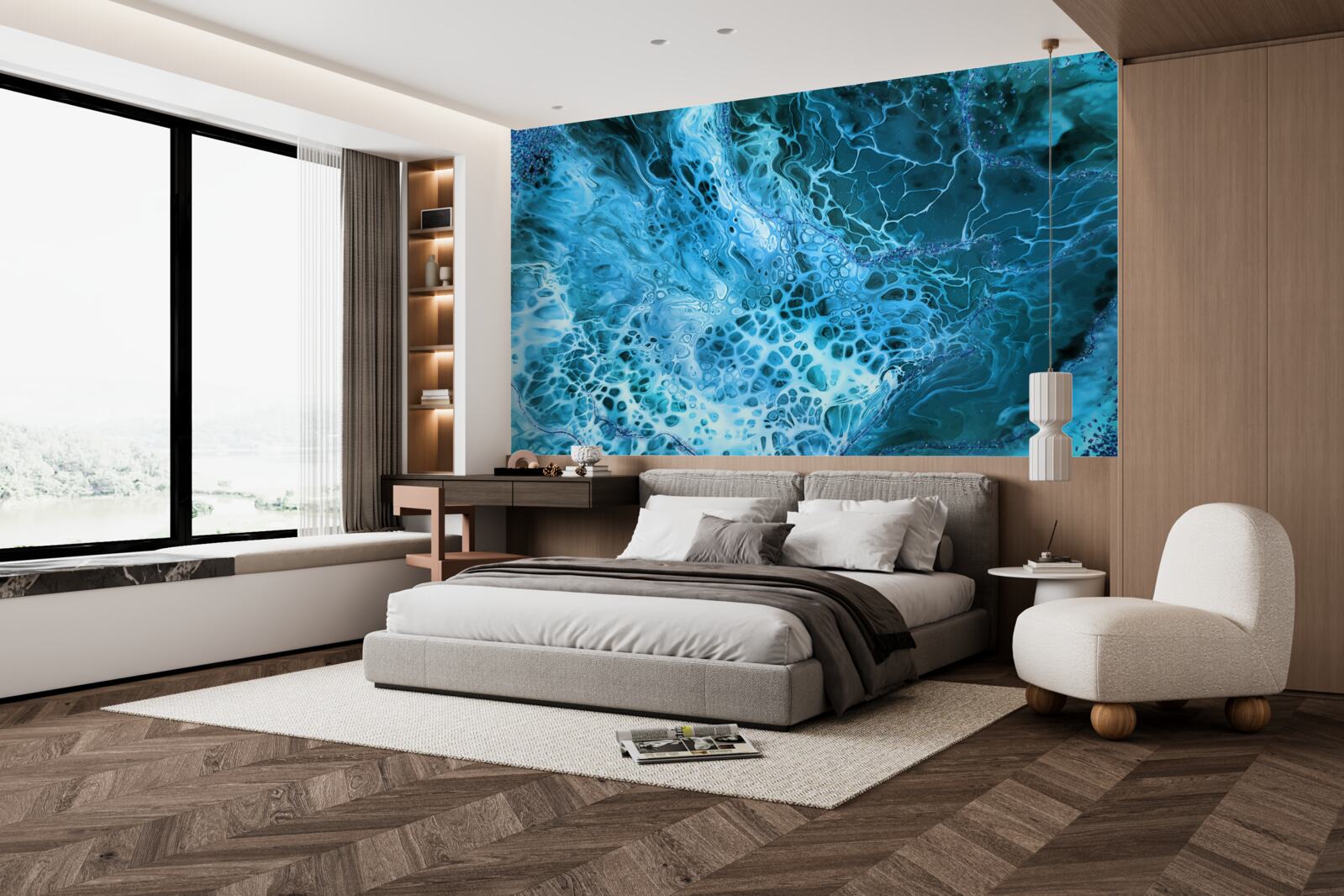 Fototapeta modré akrylové hľuzy