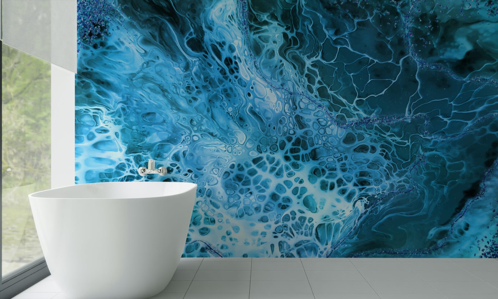 Fototapeta modré akrylové hľuzy