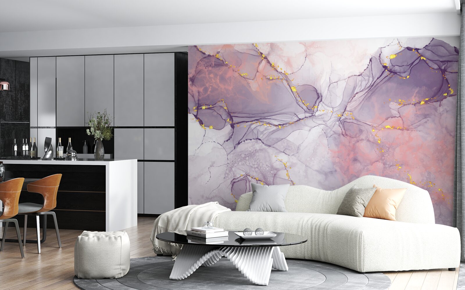 Fototapeta mramorové pozadie v odtieňoch ružovej a fialovej