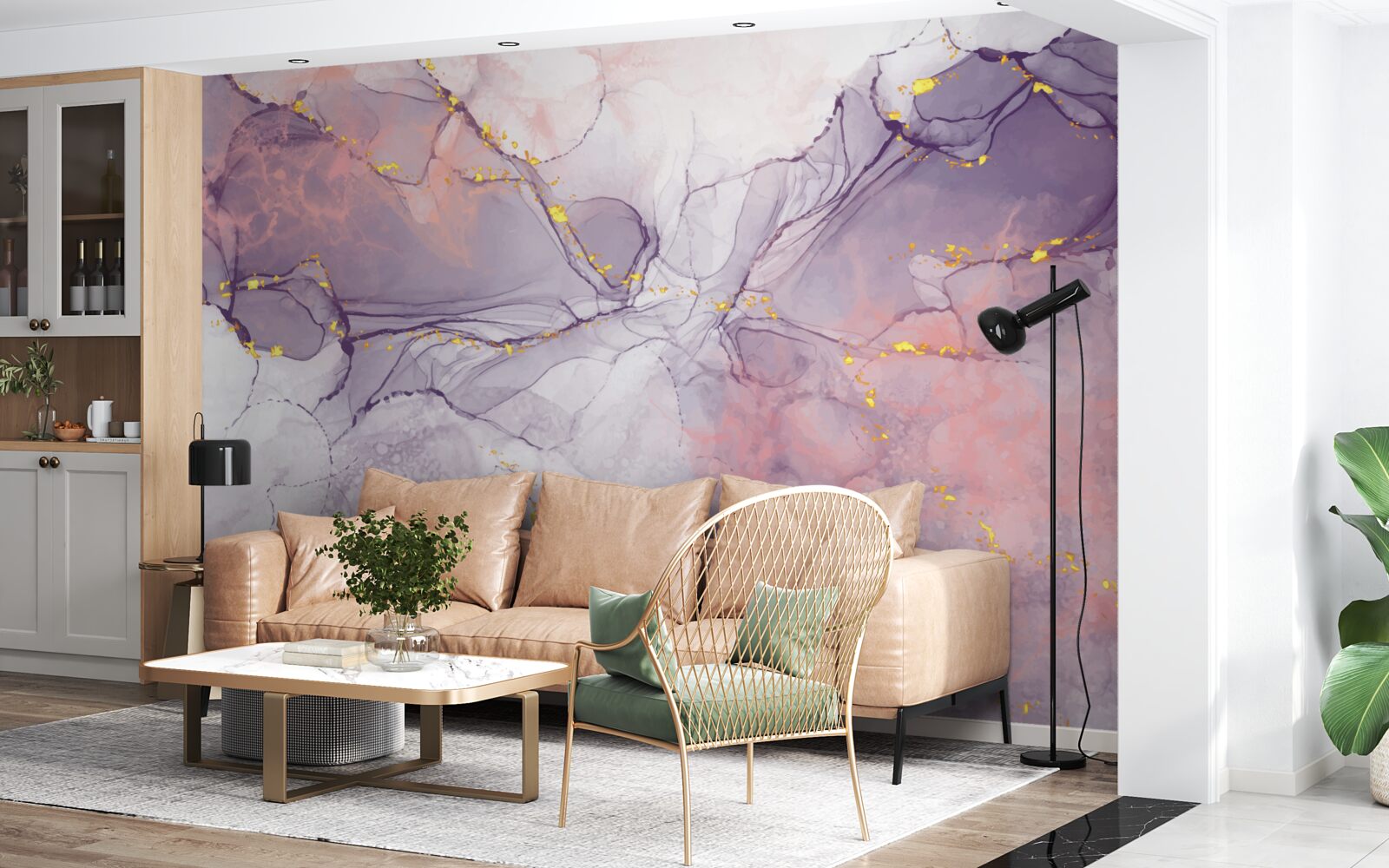 Fototapeta mramorové pozadie v odtieňoch ružovej a fialovej