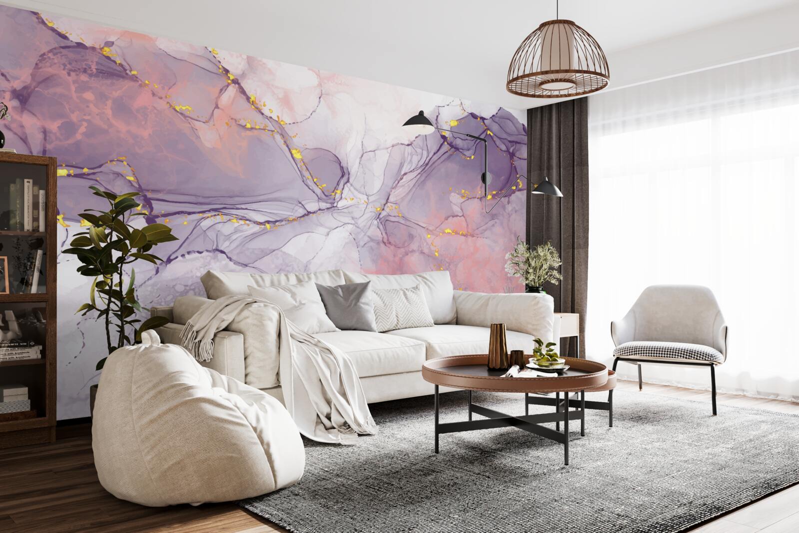 Fototapeta mramorové pozadie v odtieňoch ružovej a fialovej