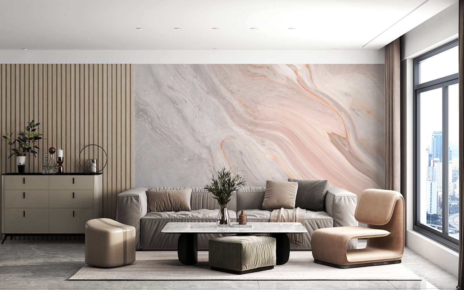 Fototapeta jemný mramor v púdrových odtieňoch