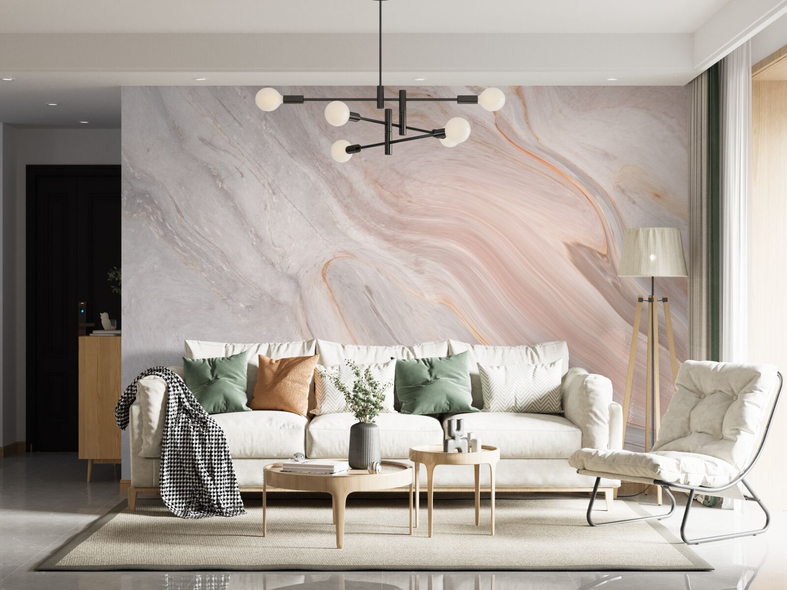 Fototapeta jemný mramor v púdrových odtieňoch