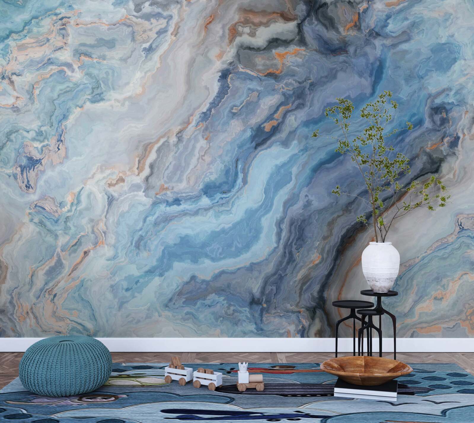 Fototapeta mramorové pozadie s modrastým odtieňom