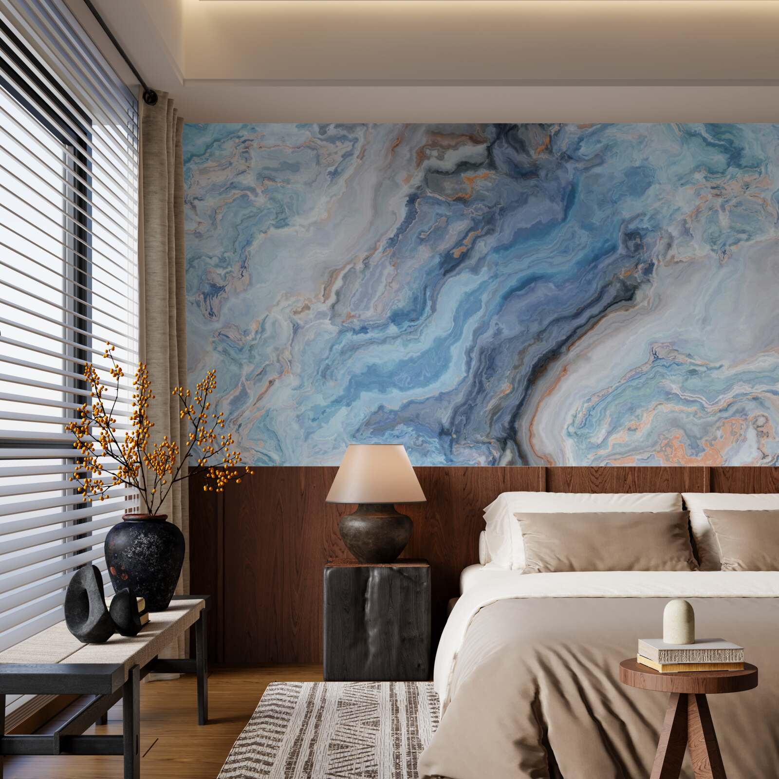 Fototapeta mramorové pozadie s modrastým odtieňom