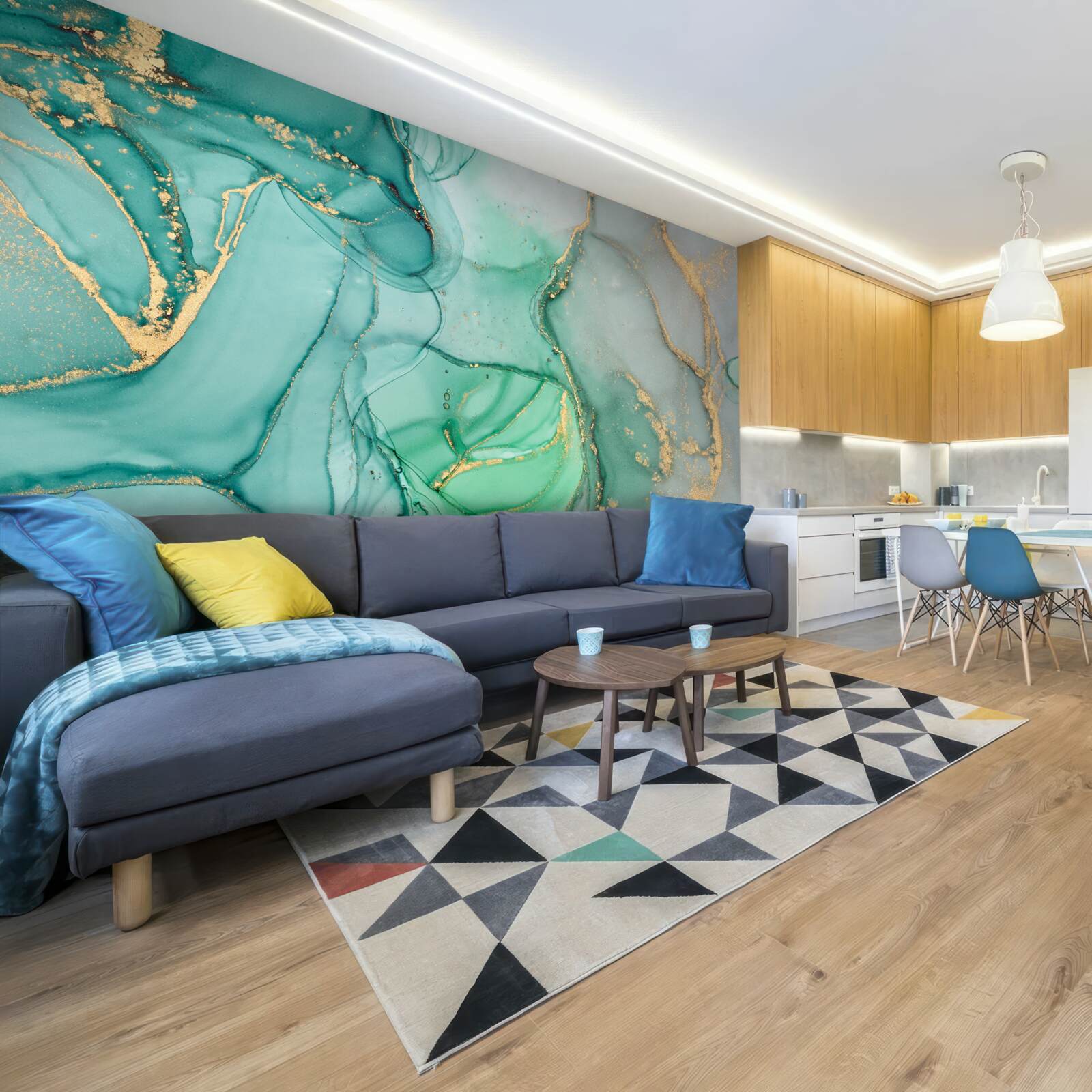 Fototapeta smaragdová abstrakcia so zlatými odtieňmi